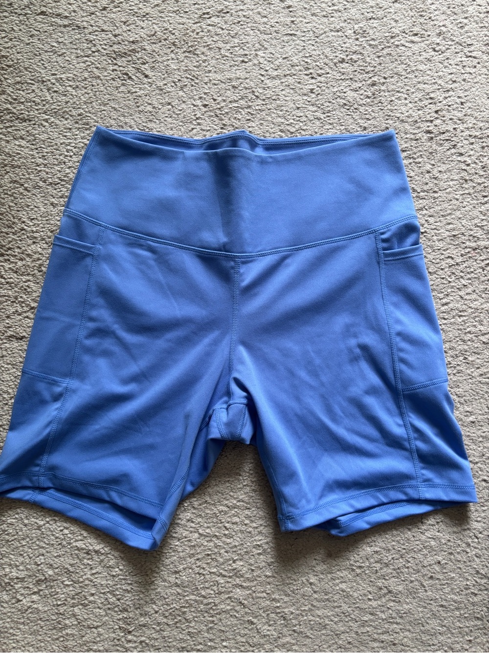 Danskin Periwinkle High-Waist Bike Shorts with Pockets